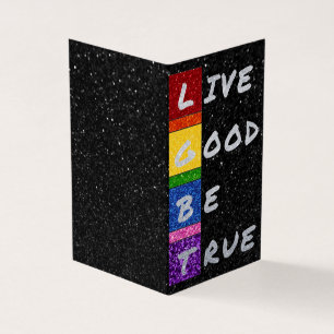 Packung mit 25 LGBT Glitter Live Good Be True Kart