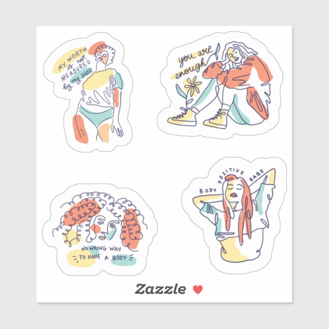 Packung mit Aufklebern für Körperpositionen Aufkleber (Blatt)