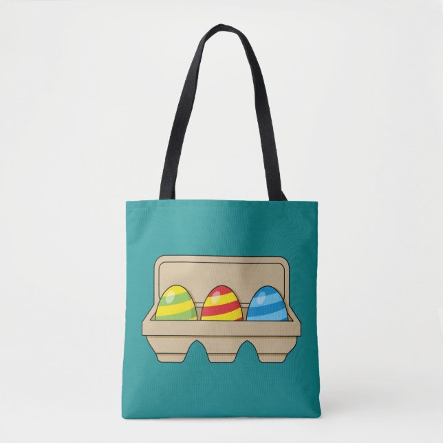 Packung mit bunten Ostereiern aus Cartoon (Vorderseite)