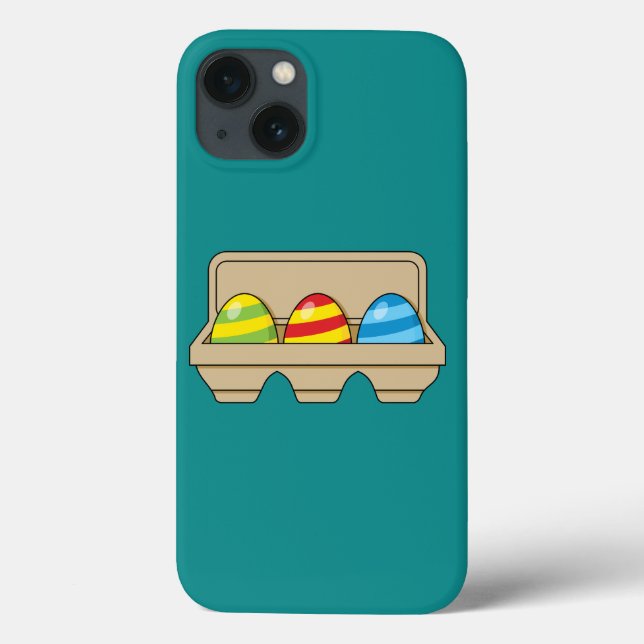 Packung mit bunten Ostereiern aus Cartoon Case-Mate iPhone Hülle (Rückseite)