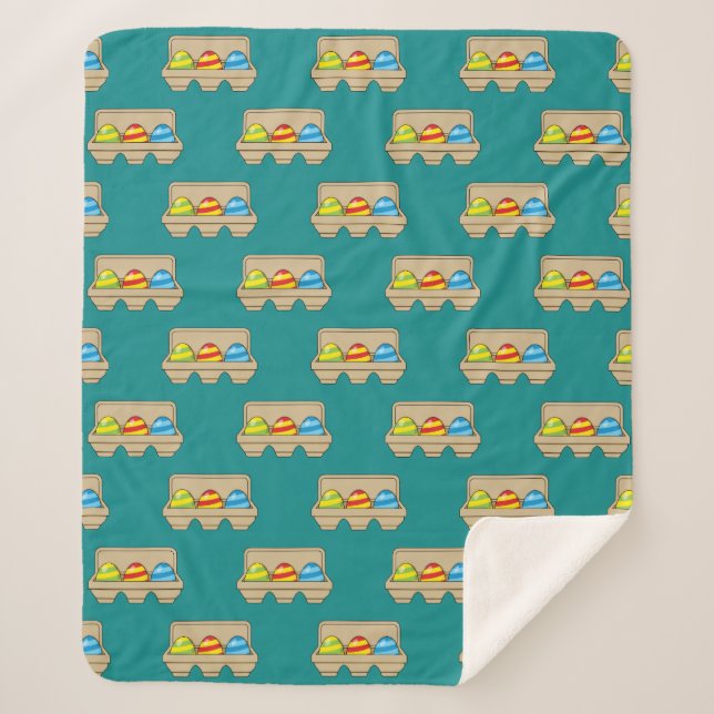 Packung mit bunten Ostereiern aus Cartoon Sherpadecke (Vorderseite)