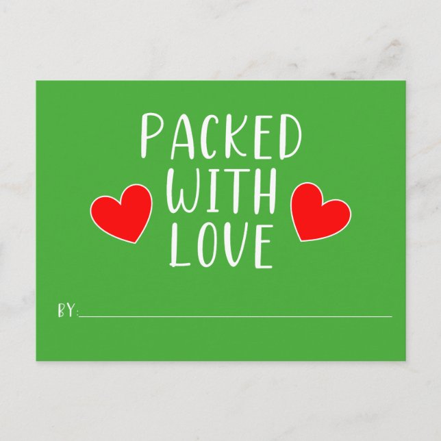 Packung mit Liebe Postkarte (Vorderseite)
