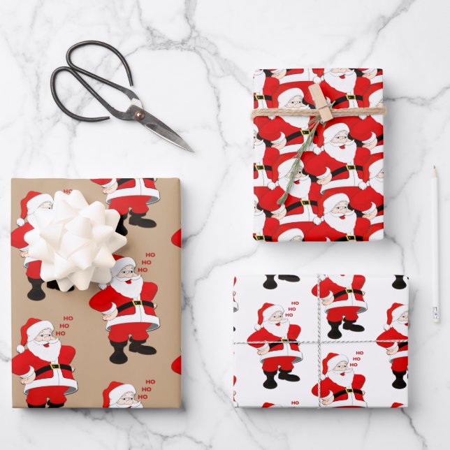 Packung mit Santas Umschlagpapier Geschenkpapier Set (Vorderseite)