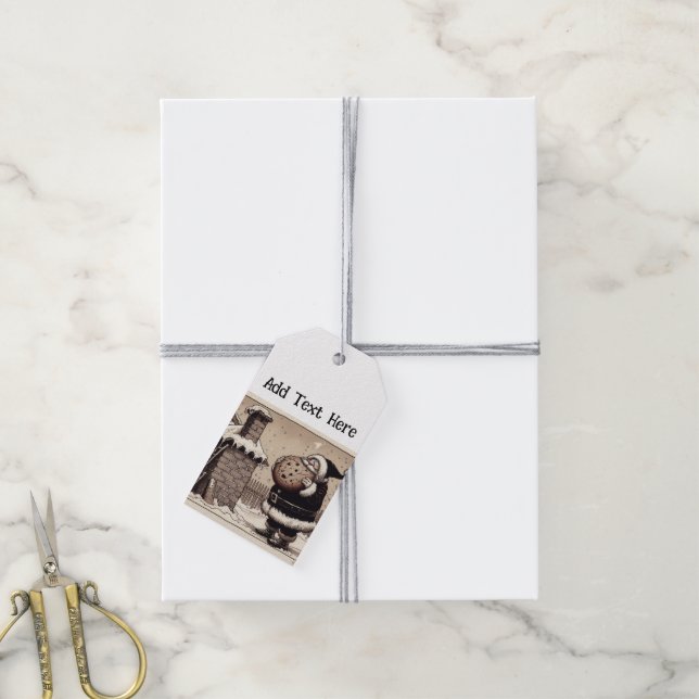 Packung mit zehn Personalisierten Weihnachtsmarken Geschenkanhänger (Mit Garn)