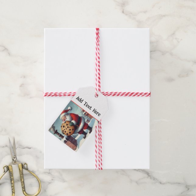 Packung mit zehn Personalisierten Weihnachtsmarken Geschenkanhänger (Mit Garn)