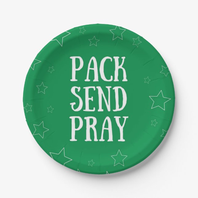 Packung Pray Paper Plate senden Pappteller (Vorderseite)
