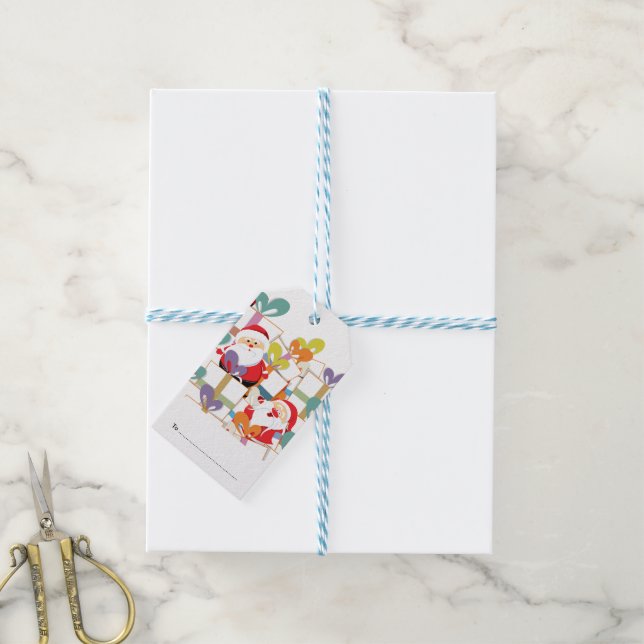 Packungsbeilage - Santa Gift Tag - Personalisiert Geschenkanhänger (Mit Garn)