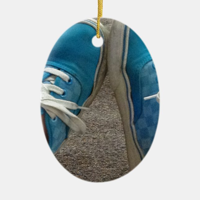 Packwagenschuhe blau keramikornament (Vorne)