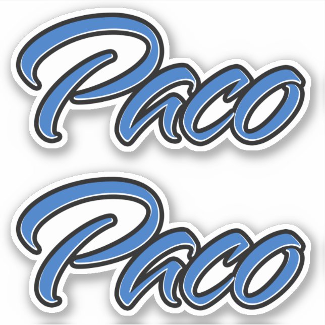 Paco Name blue Aufkleber Sticker Stickerset (Vorderseite)