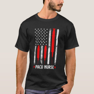 Pacu Nurse American Flag Post Anästhesie Care Unit T-Shirt