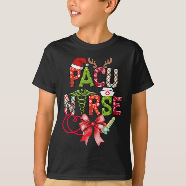 Pacu Nurse Christmas Cute Coquette Christmas Bow X T-Shirt (Vorderseite)