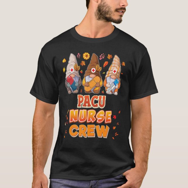 PACU Nurse Crew Gnomes Thanksgiving Grateful Fall  T-Shirt (Vorderseite)