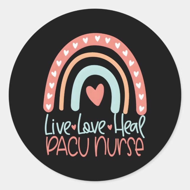 Pacu Nurse Rn Registered Nurse Runder Aufkleber (Vorderseite)