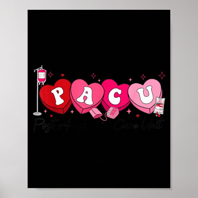 Pacu Nurse Valentine's Day St Anesthesia Care Unit Poster (Vorne)