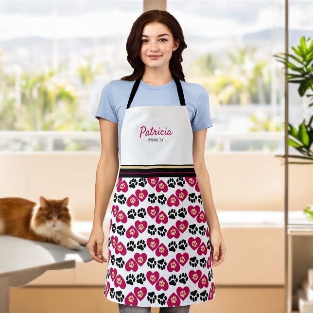 Pad-irgendein Personalisierter Name Pet Pad Print  Schürze (Pet-Care in Style: Paw-some Personalized Paw Print Apron 🐶🐱)