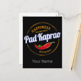 Pad Kaprao Chili Street Food Vintag Thailand Feiertagspostkarte