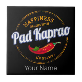 Pad Kaprao Chili Street Food Vintag Thailand Fliese