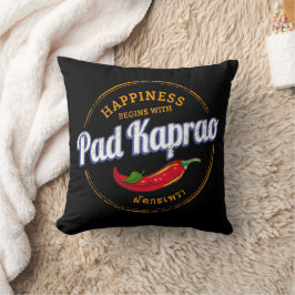Pad Kaprao Chili Street Food Vintag Thailand Kissen