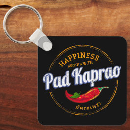 Pad Kaprao Chili Street Food Vintag Thailand Schlüsselanhänger