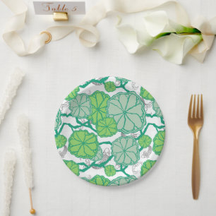 Pad Lotus-Muster-Papierplatten Pappteller