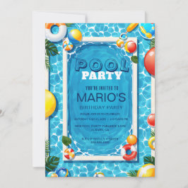 Pad Party Einladung - individuelle Swim-Einladung