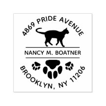 Pad Print Cat Rücksendeadresse Briefmarke Selbstfa