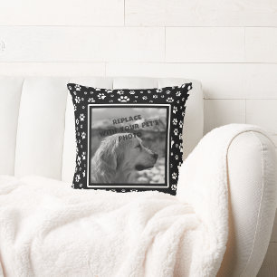 Pad Print Custom Pet Foto Pillow Schwarz und Weiß Kissen