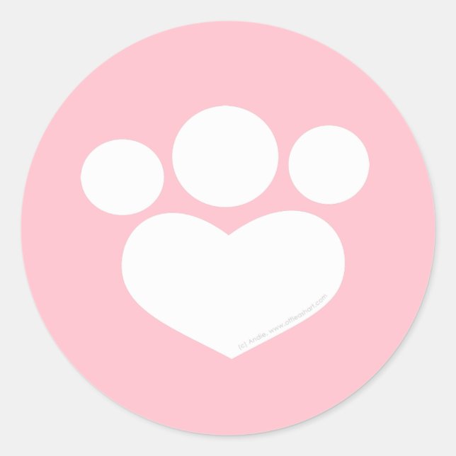 Pad Print Heart 3 Zoll Blubble Gum Pink Runder Aufkleber (Vorderseite)