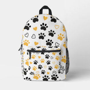 Pad Print & Hearts Muster Pet Liebhaber Geschenk Bedruckter Rucksack