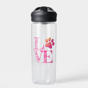 Pad Print LIEBE Rosa Orange Fun Family Pet Trinkflasche