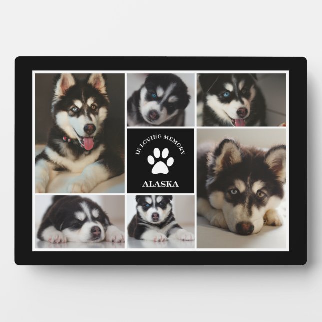 Pad Print Pet in Love Memory Black Foto Collage Fotoplatte (Vorderseite)