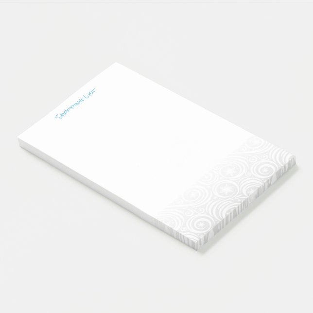 Pad Shopping List Wintery Wirbel nachschicken Post-it Klebezettel (angewinkelt)