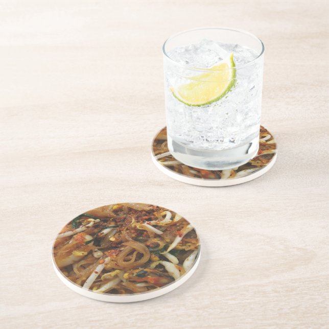 Pad Thai [ผั ด ท ย] Thailand Street Food Getränkeuntersetzer (Seite)