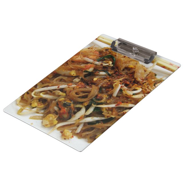 Pad Thai [ผั ด ท ย] Thailand Street Food Klemmbrett (Schrägansicht)