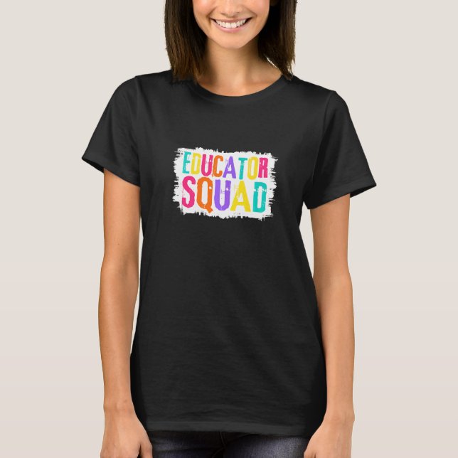 Pädagoge Squad farbenfrohe Paint Brush T-Shirt (Vorderseite)