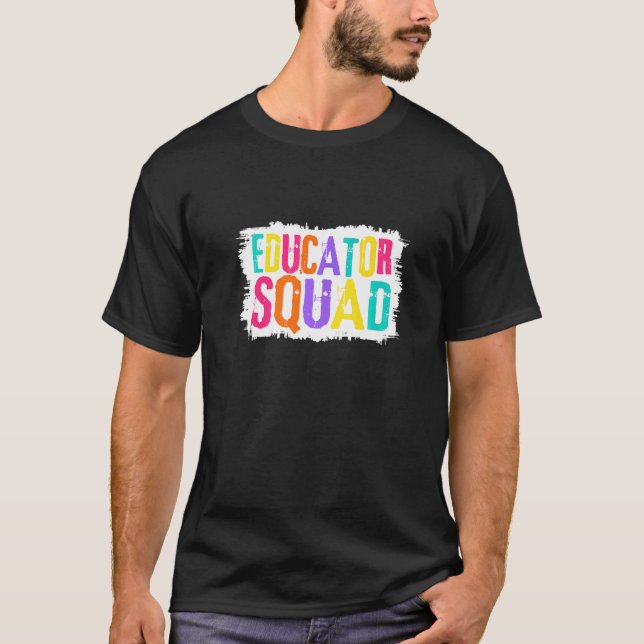 Pädagoge Squad farbenfrohe Paint Brush T-Shirt (Vorderseite)