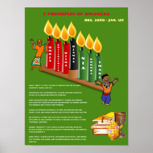 Pädagogisches KWANZAA-Poster 7 Grundsätze, Symbole Poster