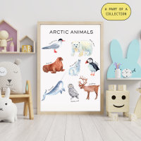 Pädagogisches Poster über Arktische Tiere