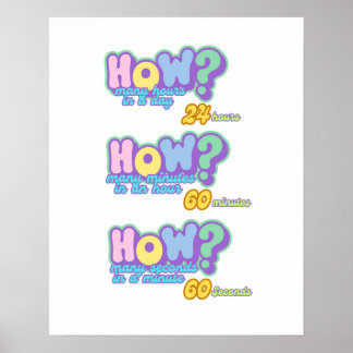 Pädagogisches Uhrenplakat, die Zeit 2 Poster