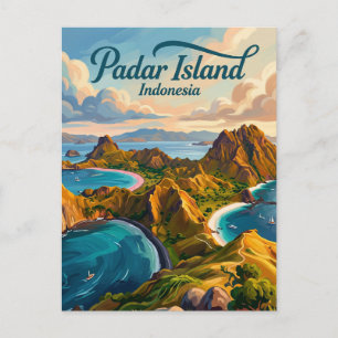 Padar-Insel Indonesien Postkarte