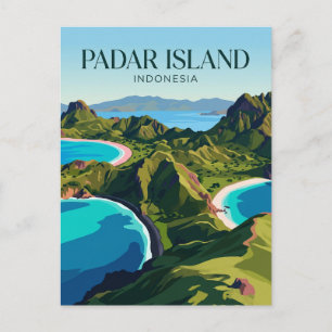 Padar-Insel Indonesien Postkarte