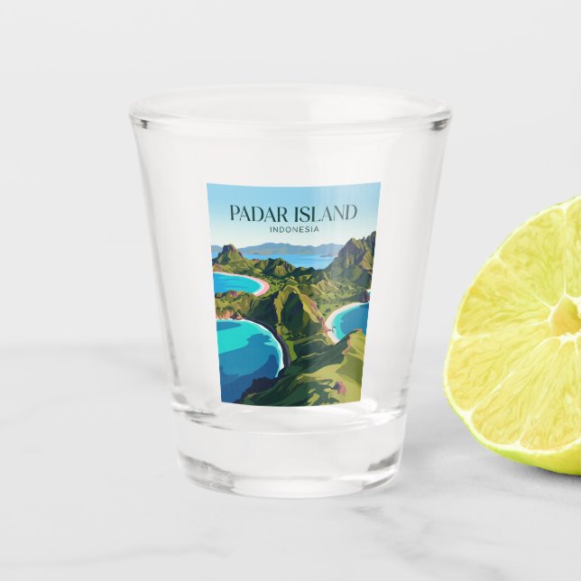 Padar-Insel Indonesien Schnapsglas (Vorderseite)
