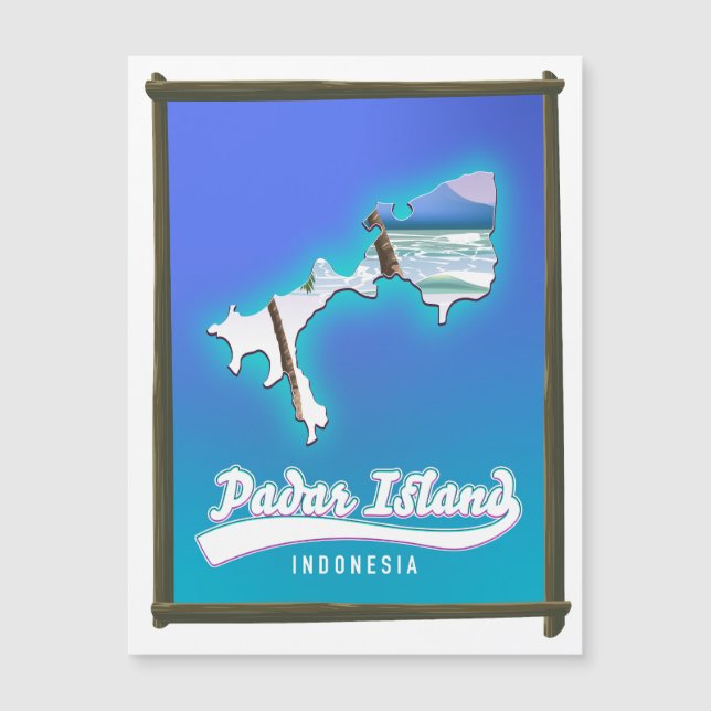 Padar Island Indonesien Magnetkarte (Vorderseite)