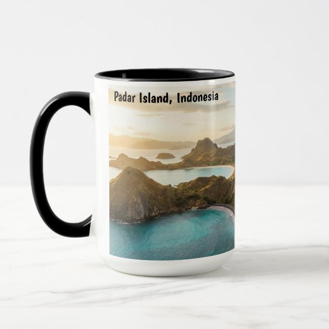 Padar Island Sunset Landscape Canvas Tasse (Links)