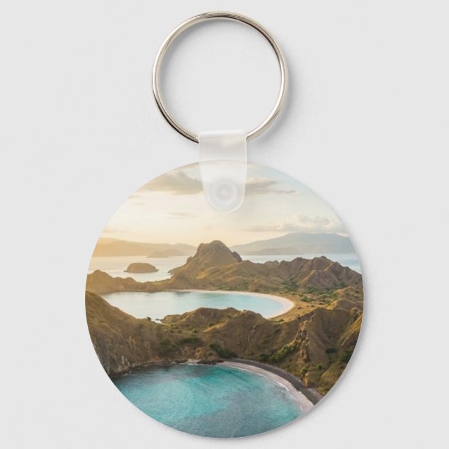 Padar Island Sunset Landscape Keychains Schlüsselanhänger (Vorderseite)