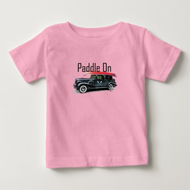 Paddel auf klassischem CarDesign - Baby Fine Jerse T-shirt (Vorderseite)