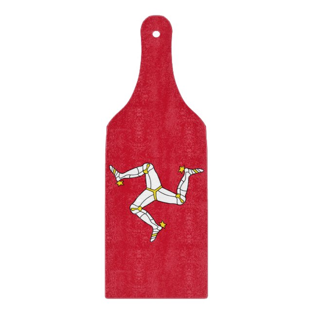 Paddel aus Glas - Flagge der Insel Man Schneidebrett (Vorderseite)