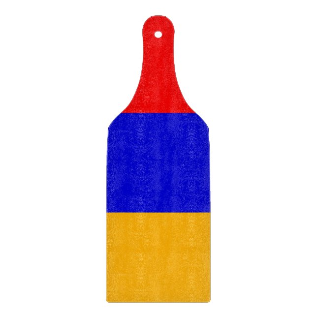 Paddel aus Glas mit armenischer Flagge Schneidebrett (Vorderseite)
