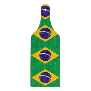 Paddel aus Glas mit brasilianischer Flagge Schneidebrett