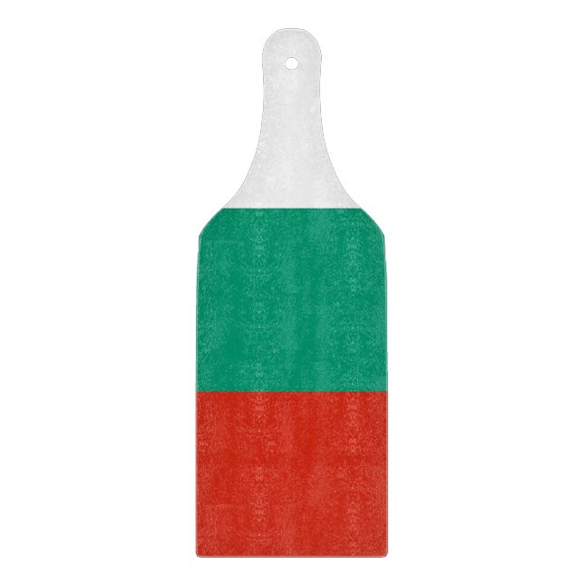 Paddel aus Glas mit bulgarischer Flagge Schneidebrett (Vorderseite)